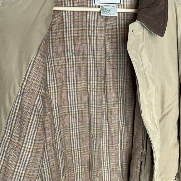 LL BEAN TAN WITH BROWN COLLAR FIELD COAT JACKET MEN’s TALL LARGE - Picture 10 of 11